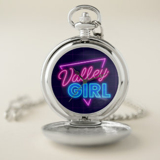 Neon Valley Girl Pocket Watch