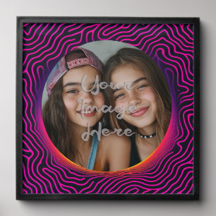 Neon Vaporwave Swirl Custom Photo Frame Peel And Stick Photo Tile