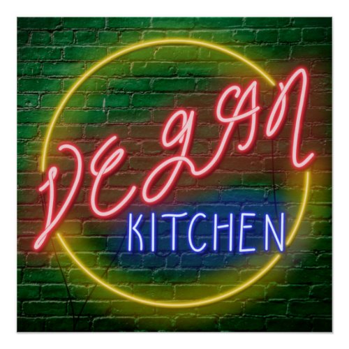 Neon Vegan Kitchen Sign