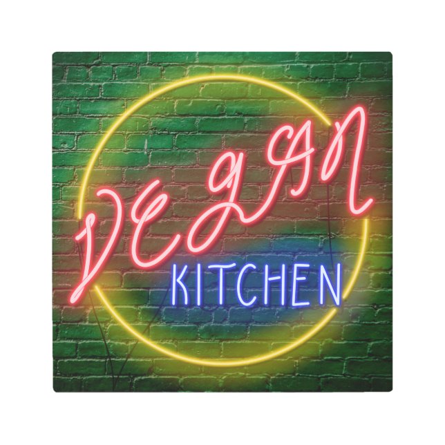 Neon Vegan Kitchen Sign (Front)