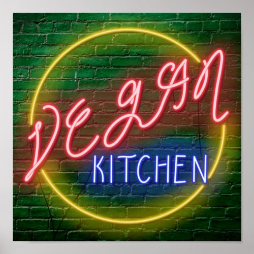 Neon Vegan Kitchen Sign