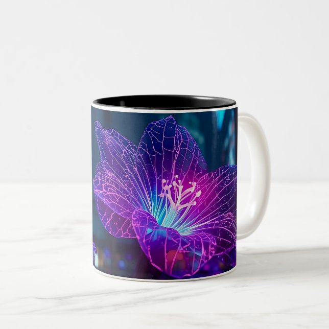 Neon Veins Two-Tone Coffee Mug (Front Right)
