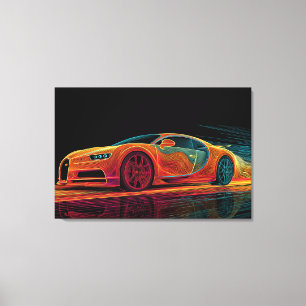 Neon Velocity Automobile Art (36" x 24") Canvas Print