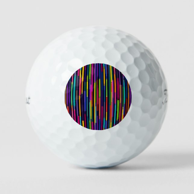 Neon Vertical Stripe Pattern Golf Balls (Front)