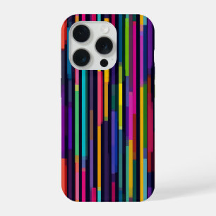 Neon Vertical Stripe Pattern iPhone 15 Pro Case