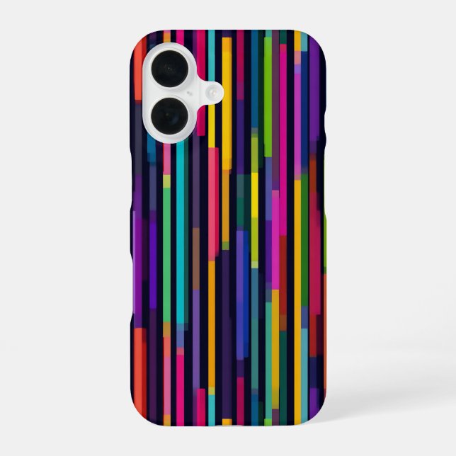 Neon Vertical Stripe Pattern Iphone Case (Back)