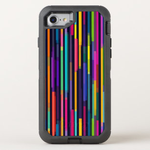 Neon Vertical Stripe Pattern OtterBox Defender iPhone SE/8/7 Case