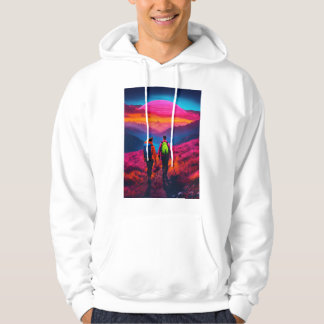 Neon Vibes Mountain Hike Hoodies for Couples – Sty