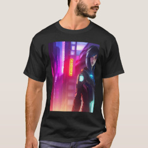 Neon Vibrant Woman Girl Pink Red Purple Look City T-Shirt
