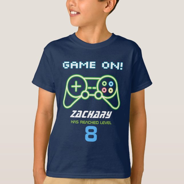 Neon Video Game Arcade Birthday Shirt (Front)