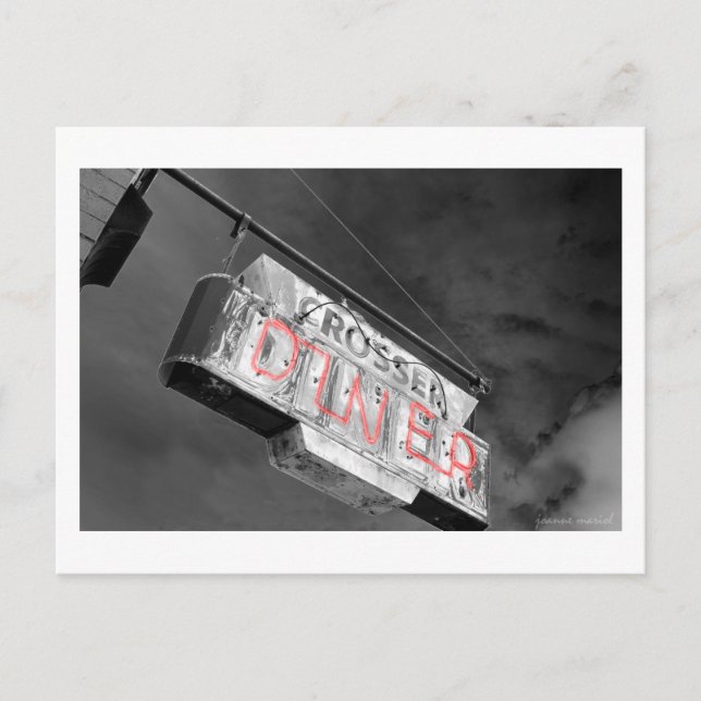 Neon Vintage Diner Sign Postcard (Front)