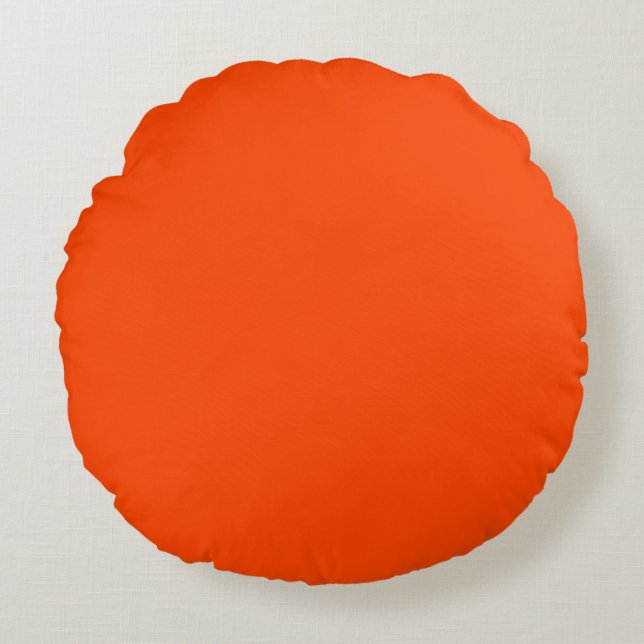 Neon, Vivid Orange Cornhole Set Round Pillow (Front)