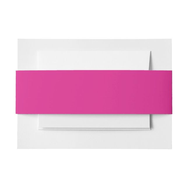 neon vivid pink | solid pink  invitation belly band (Front Example)