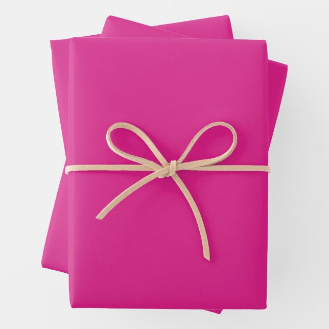neon vivid pink | solid pink  wrapping paper sheets (In situ)