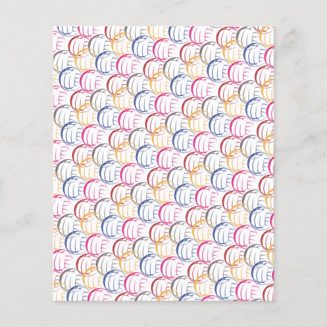 Neon Volleyballs on White Scrapbook Paper (Front)