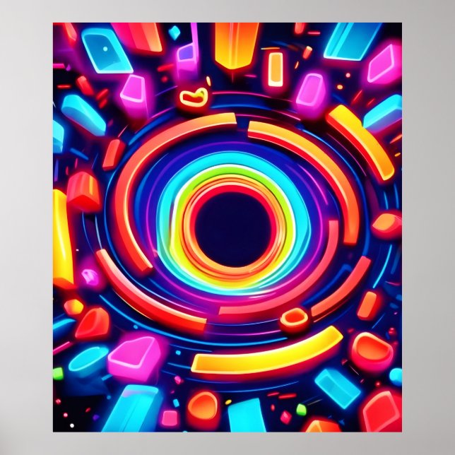 Neon Vortex Odyssey Poster (Front)