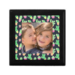 Neon Watercolor Cacti in Pots Pattern Jewelry Box