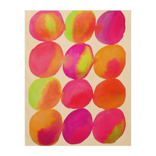 Neon Watercolor circle pattern abstract art  color