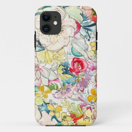 Neon Watercolor Flower Iphone Case