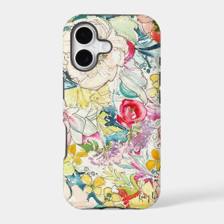 Neon Watercolor Flower iPhone Case