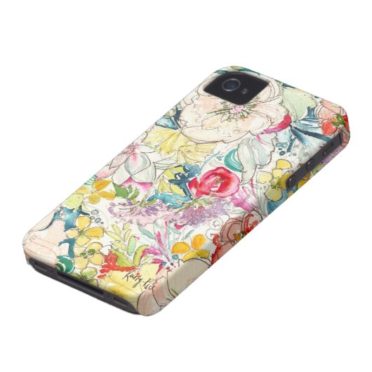 Neon Watercolor Flower iPhone Case (Bottom)