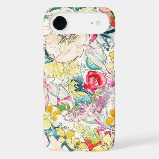 Neon Watercolor Flower iPhone Case (Back)
