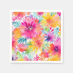 Neon Watercolor Party Napkins