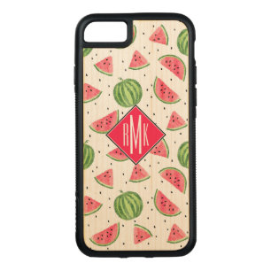 Neon Watercolor Watermelons Pattern Carved iPhone 8/7 Case