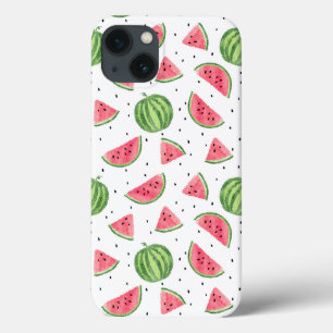 Neon Watercolor Watermelons Pattern iPhone 13 Case