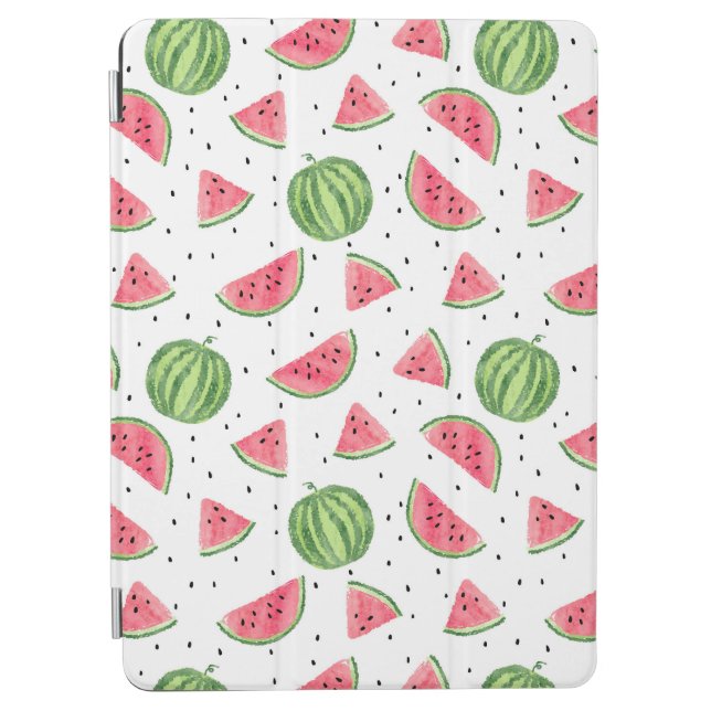 Neon Watercolor Watermelons Pattern iPad Air Cover (Front)