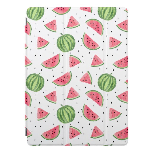 Neon Watercolor Watermelons Pattern iPad Pro Cover (Front)