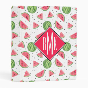 Neon Watercolor Watermelons Pattern Mini Binder