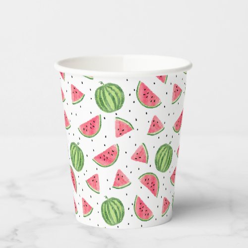 Neon Watercolor Watermelons Pattern Paper Cups
