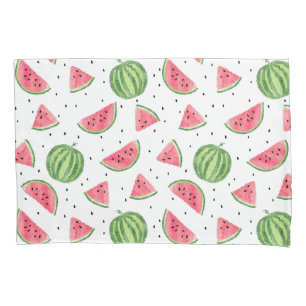 Neon Watercolor Watermelons Pattern Pillow Case