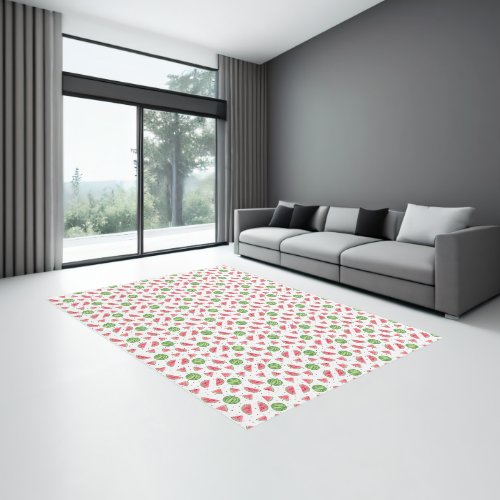 Neon Watercolor Watermelons Pattern Rug