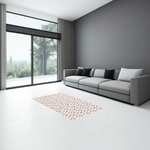 Neon Watercolor Watermelons Pattern Rug