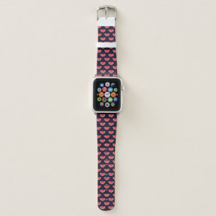 Neon Watermelon on Purple Pattern Apple Watch Band