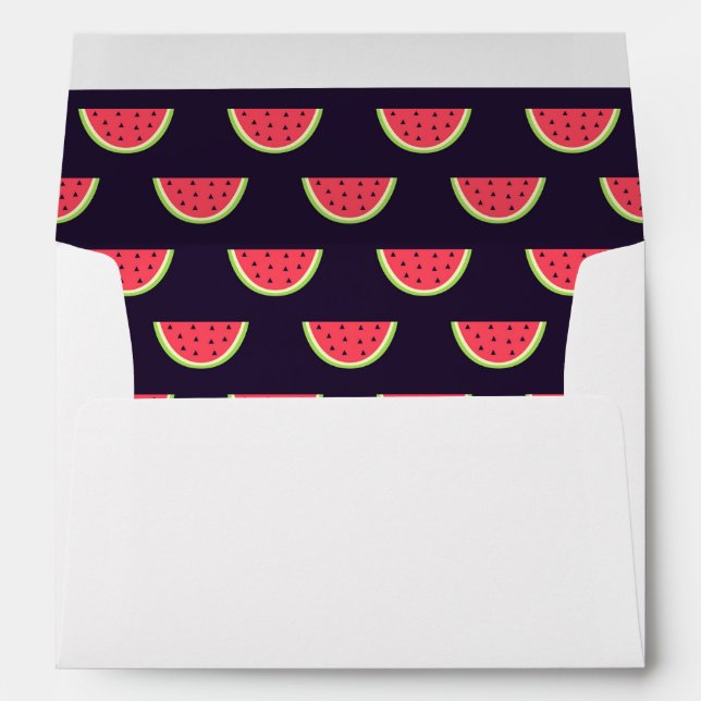 Neon Watermelon on Purple Pattern Envelope (Back (Bottom))