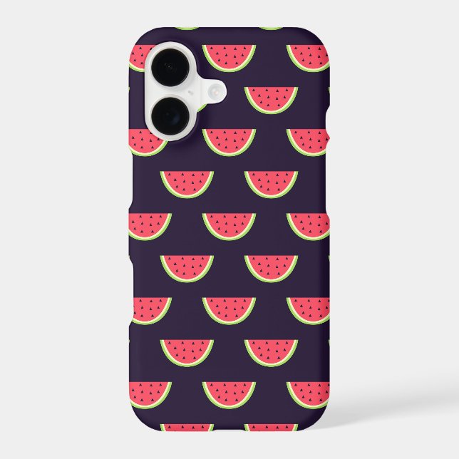 Neon Watermelon on Purple Pattern Iphone Case (Back)