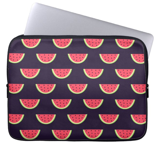 Neon Watermelon on Purple Pattern Laptop Sleeve (Front)