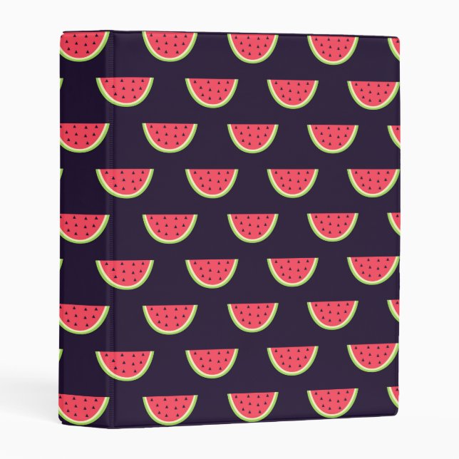Neon Watermelon on Purple Pattern Mini Binder (Front/Spine)