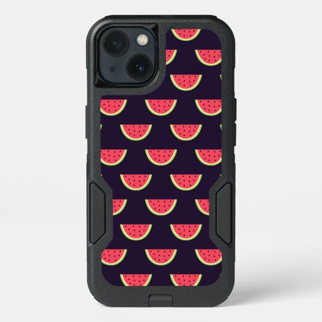 Neon Watermelon on Purple Pattern Otterbox iPhone Case (Back)