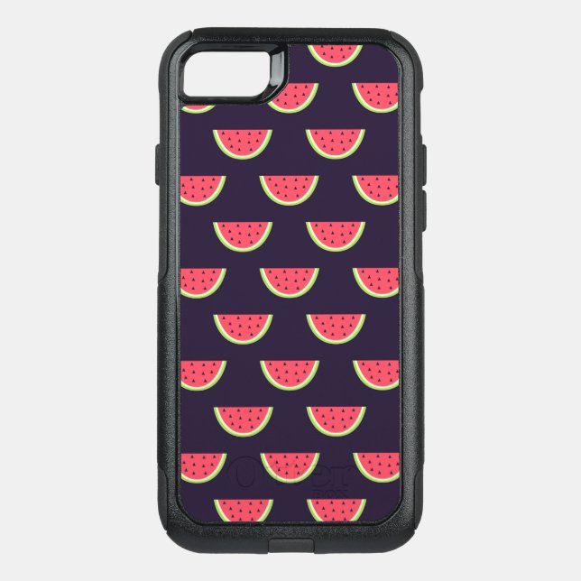 Neon Watermelon on Purple Pattern Otterbox iPhone Case (Back)