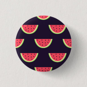 Neon Watermelon on Purple Pattern Pinback Button