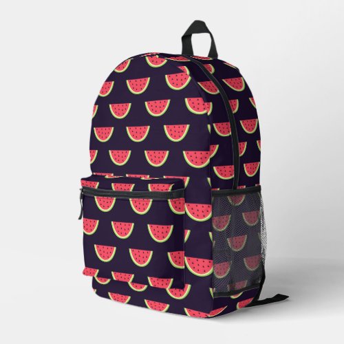 Neon Watermelon on Purple Pattern Printed Backpack