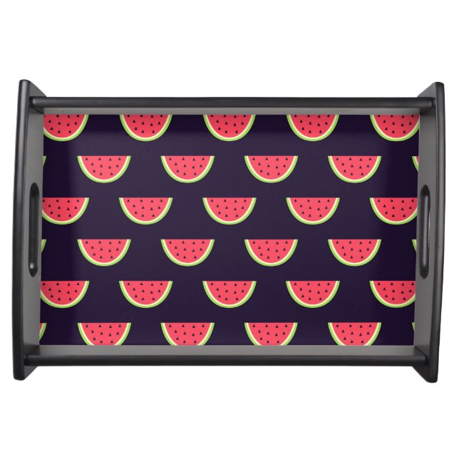 Neon Watermelon on Purple Pattern Serving Tray (Front)