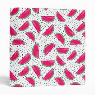 Neon Watermelon on Seeds Pattern 3 Ring Binder