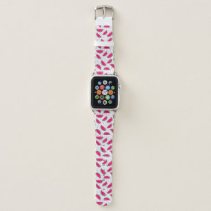 Neon Watermelon on Seeds Pattern Apple Watch Band