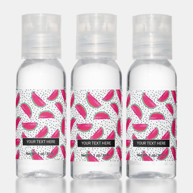 Neon Watermelon on Seeds Pattern Hand Sanitizer (Set)