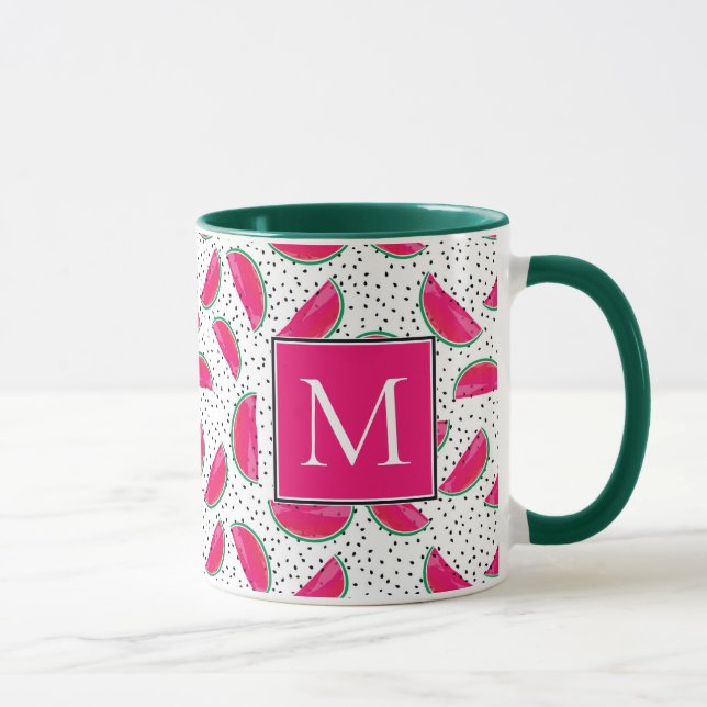 Neon Watermelon on Seeds Pattern Mug (Right)
